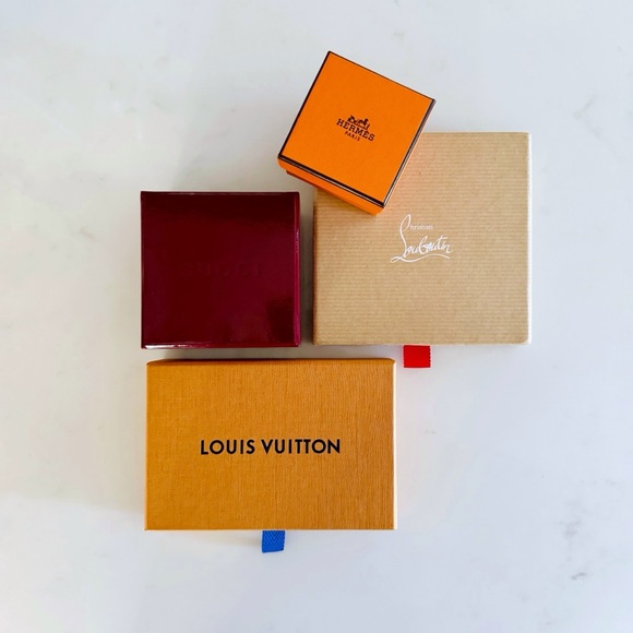 Louis Vuitton LV Drawer Style Saffron Orange Jewelry Gift Box, Blue Pull Tab - Picture 11 of 17
